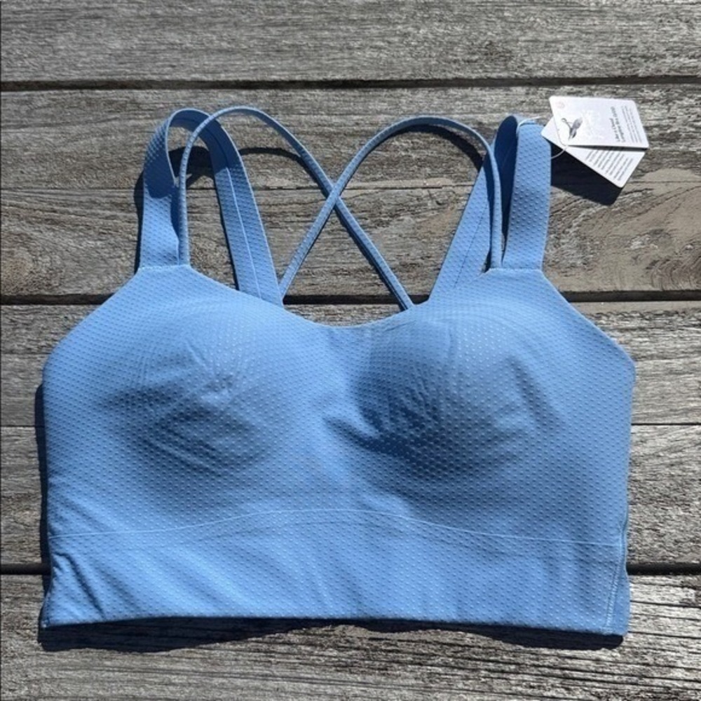 Lululemon Like a Cloud Longline Bra D/ DD Cup Dot Sinatra blue size 6 NWT